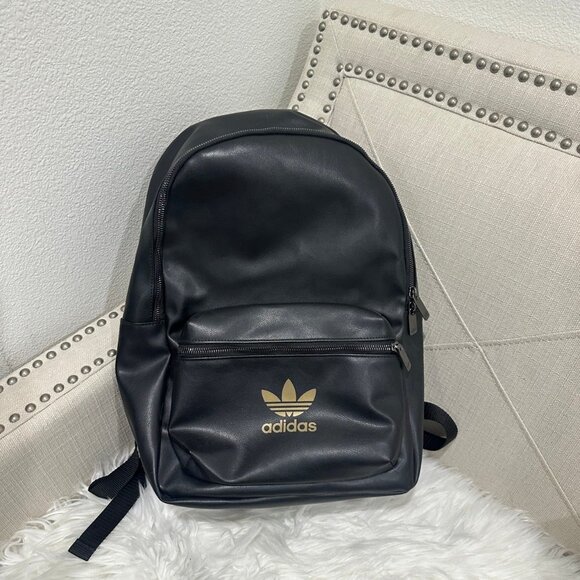 New without Tag- Adidas Faux Leather Backpack - Picture 1 of 9